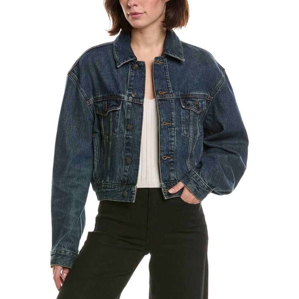 Frame Denim Womens Frame The Curve Jacket, Blue